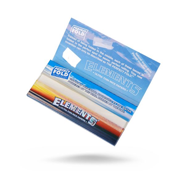 Elements Perfect Fold Rolling Papers 1.25 size ultra thin rice rolling paper packaging