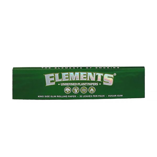 Elements Rolling Papers Green King Size unbleached green rolling paper pack