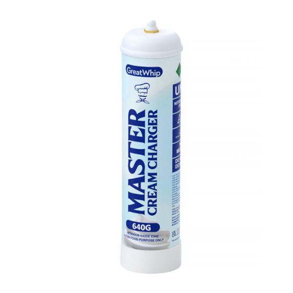 Great Whip N2O Whipped Cream Charger Original 640 g canister packaging