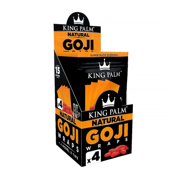 King Palm Goji Wraps Natural 4 pack packaging with natural palm leaf wraps