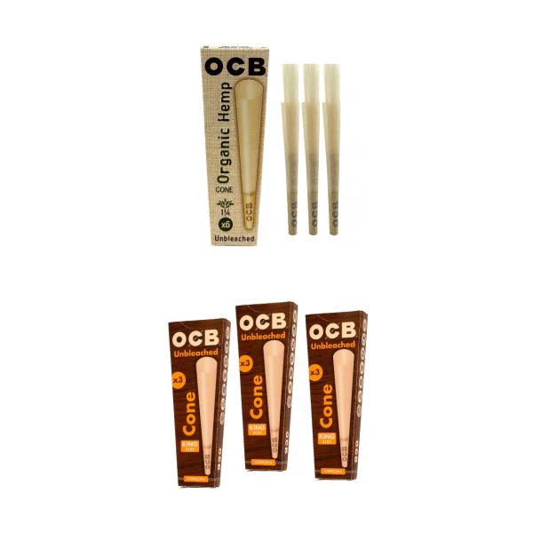 OCB unbleached cones Virgin king size 3 pack