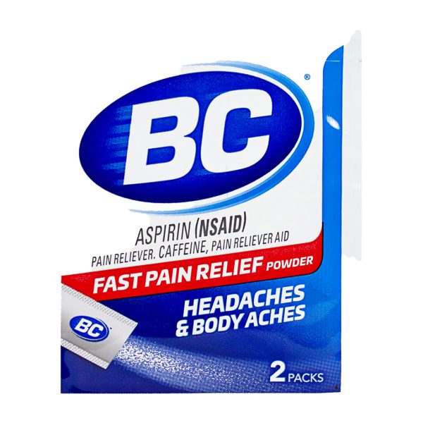 BC Aspirin NSAID 2 pk pain relief tablets pack shown for online catalog and product identification.