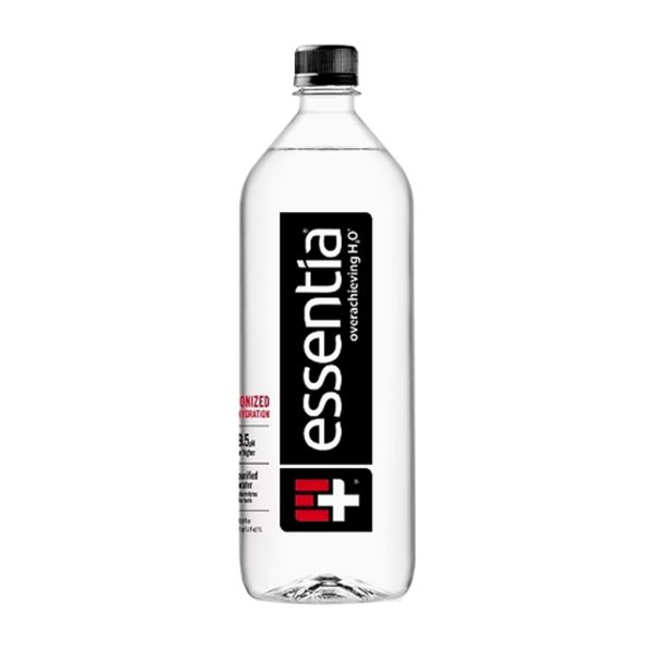 Essentia 9.5 pH alkaline water bottle shown for online catalog and product identification.