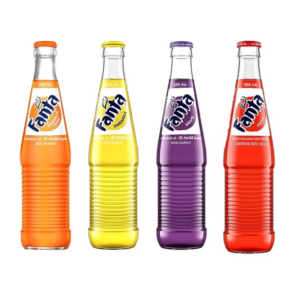 Fanta soda variants bottles and cans shown together in original branded packaging.