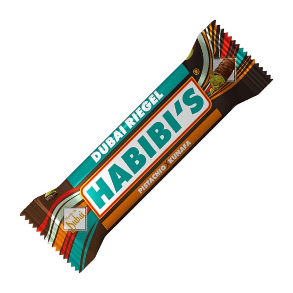 Habibi’s Dubai Chocolate 1.21 oz pack shown for online catalog and product identification.