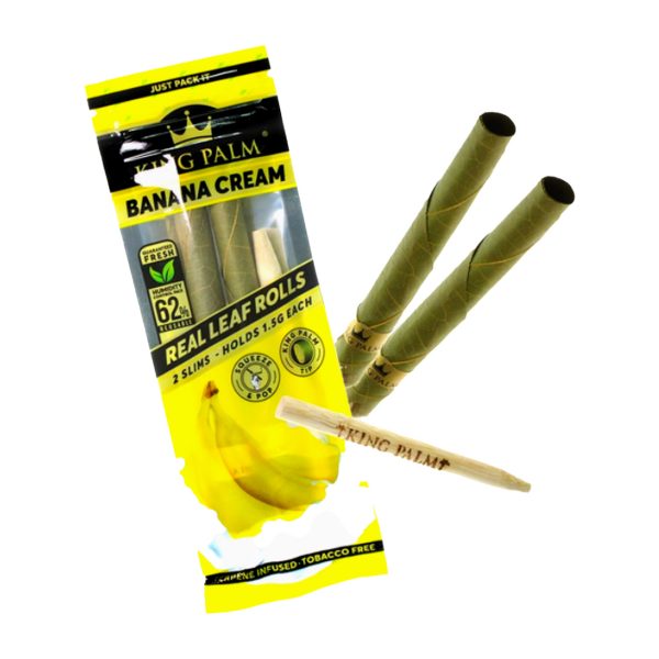 King Palm Real Leaf Rolls Banana Cream pack shown for online catalog and product identification.