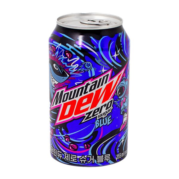 Mountain Dew Blue Zero Sugar 355 ml can shown for online catalog and product identification.