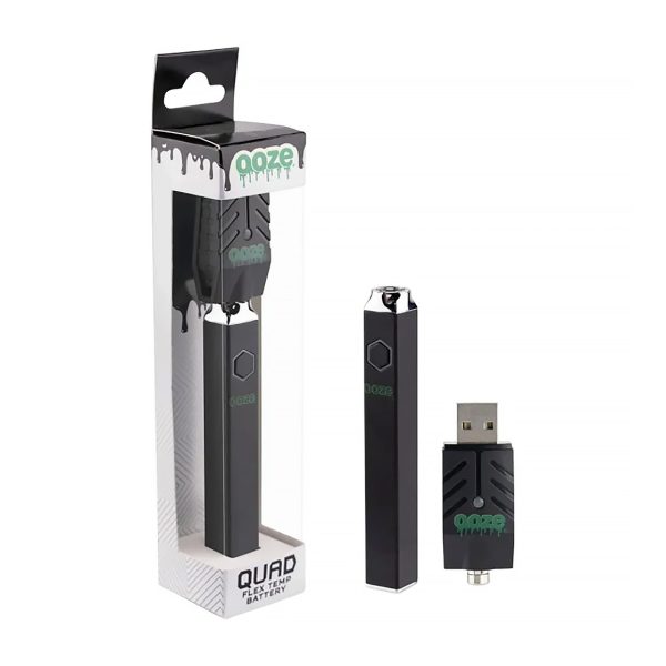 Ooze Quad Flex Temp 500mAh Battery Black shown for online catalog and product identification.