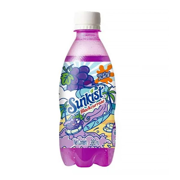 Sunkist x Top Toy China Black Currant 380 ml can shown for online catalog and product identification.