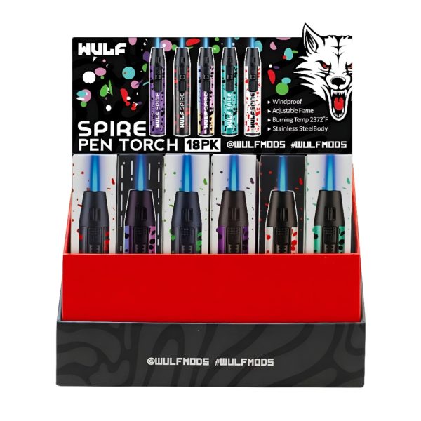 Wulf Spire Torch Pen group image showing multiple torch pen lighters for online catalog and product identification.