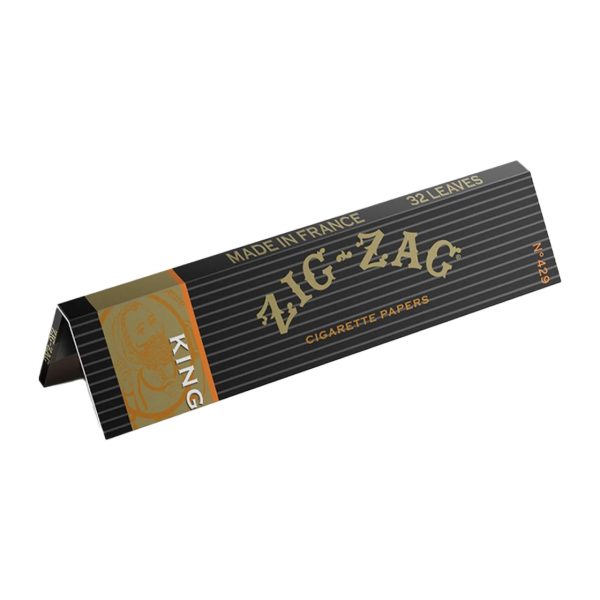 Zig-Zag Black Rolling Papers King Size rolling paper pack with ultra-thin black paper sheets designed for king size hand-rolled use