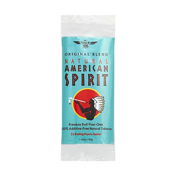 American Spirit Rolling Tobacco Black pouch packaging with rich tobacco branding