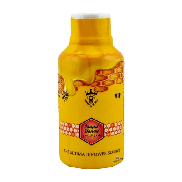Royal Honey VIP 2 product packaging with honey herbal supplement bottle