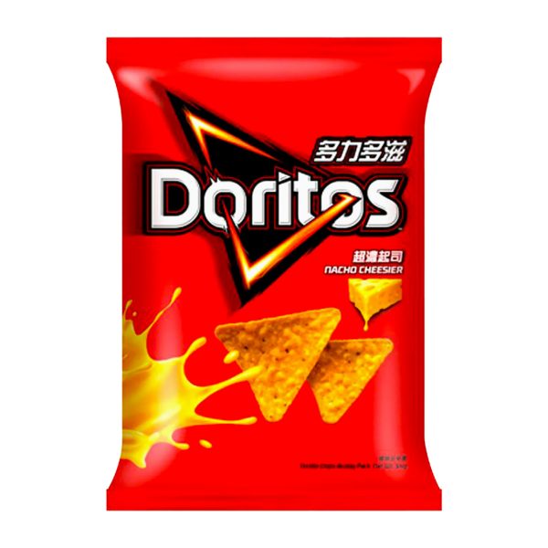 Doritos Nacho Cheese flavored tortilla chips bag with Chinese Doritos branding