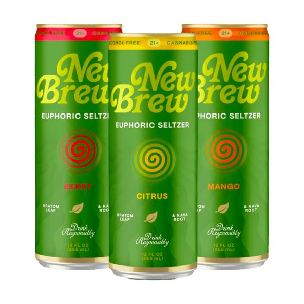 New Brew Euphoric Seltzer beverage can with vibrant branding