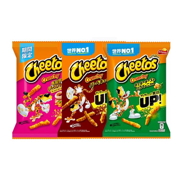 Cheetos Japon variants shown together in original branded packaging.