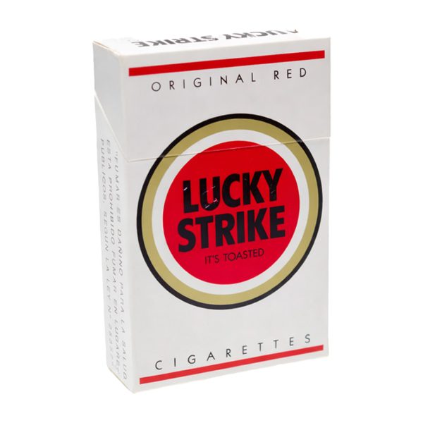 Lucky Strike cigarette pack shown in original branded packaging.