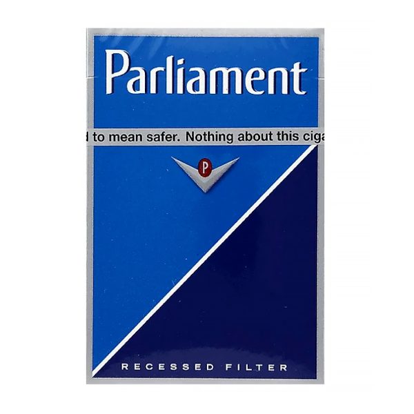 Parliament Blue cigarette pack shown for online catalog and product identification.