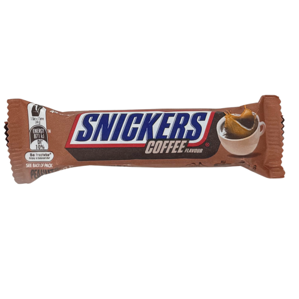 Snickers Coffee Flavor 44 g candy bar shown for online catalog and product identification.