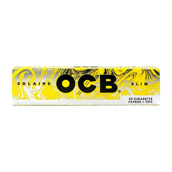 OCB Solaire unbleached rolling papers with tips king size slim